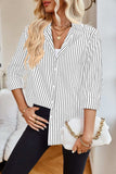 Striped Button Up Long Sleeve Shirt - Trendsi - Flyclothing LLC