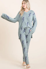 BiBi Cozy Soft Hairy Popcorn Sweater Pants - Trendsi - Flyclothing LLC