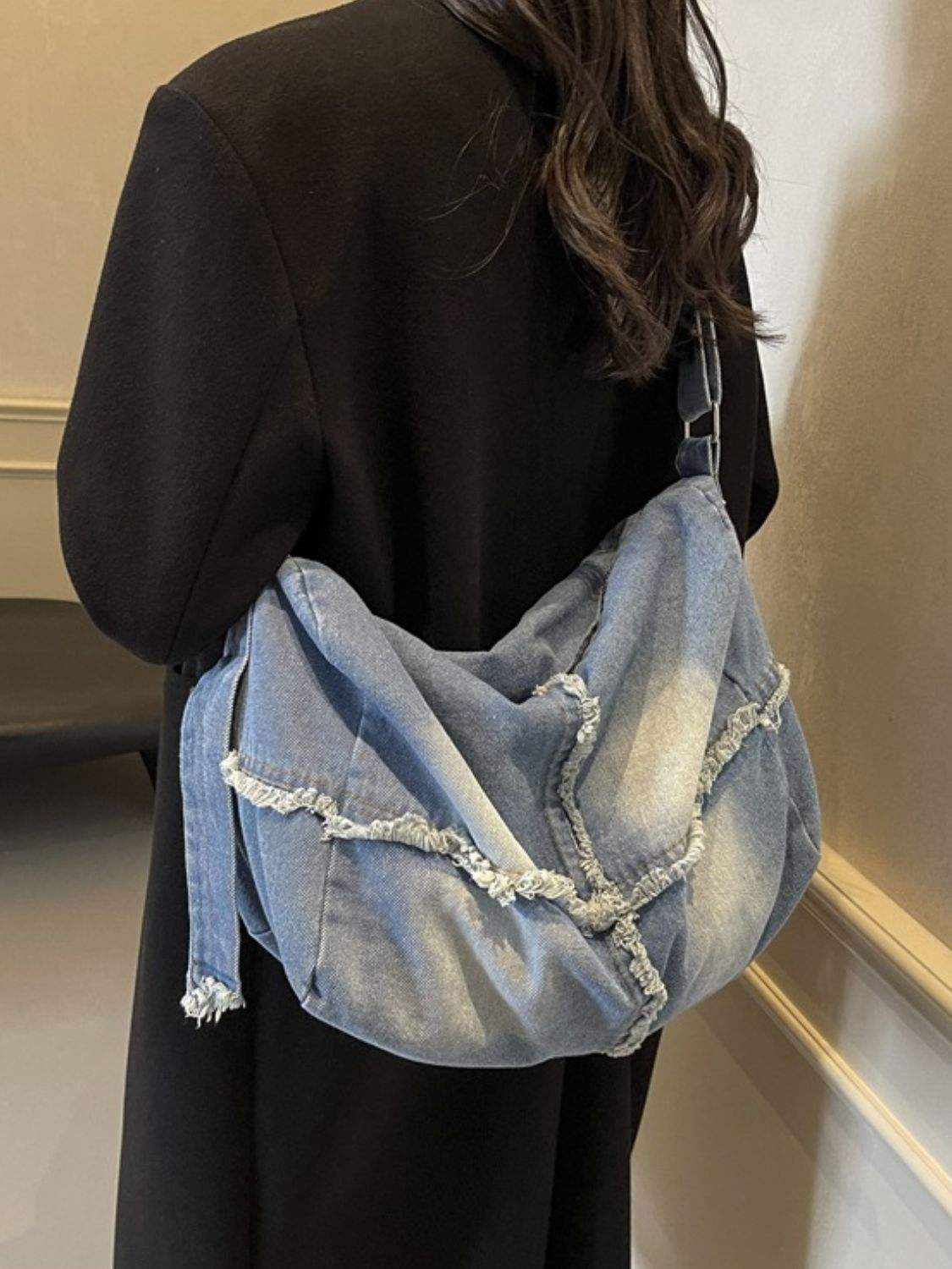Raw Hem Gradient Crossbody Bag - Trendsi - Flyclothing LLC