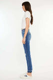 Kancan High Rise Distressed Slim Straight Jeans - Trendsi - Flyclothing LLC