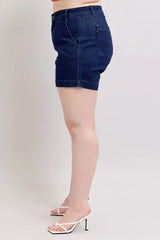 Judy Blue Full Size High Waist Denim Shorts Plus Size - Trendsi - Flyclothing LLC