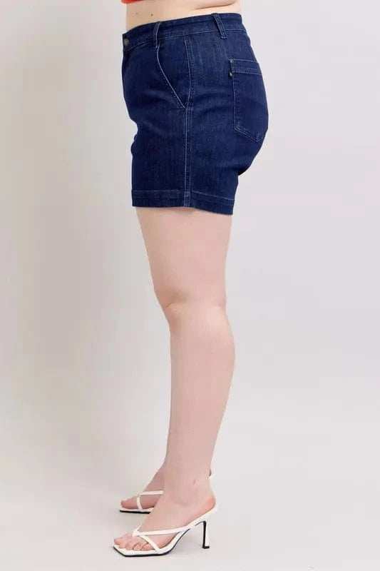Judy Blue Full Size High Waist Denim Shorts Plus Size - Trendsi - Flyclothing LLC