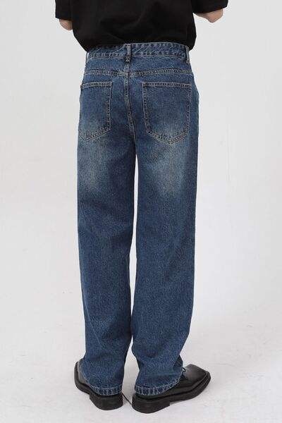 Mid Rise Baggy Jeans with Pockets - Trendsi - Flyclothing LLC