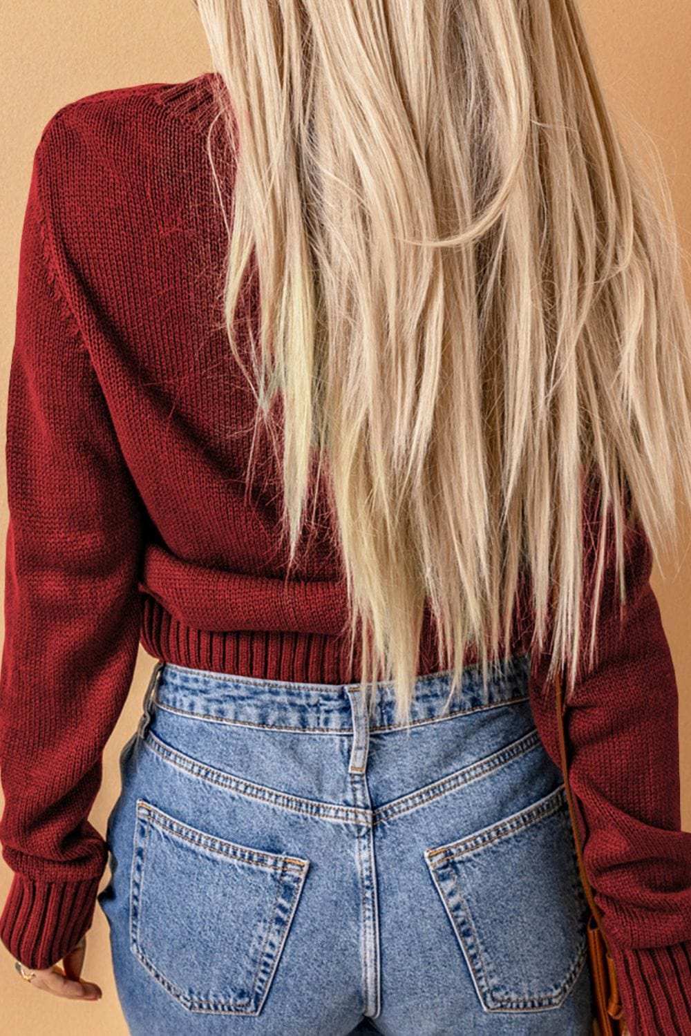 Cable-Knit Button Down V-Neck Cardigan - Trendsi - Flyclothing LLC