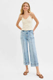RISEN Full Size High Rise Crop Wide Front Seam Detailed Jeans Plus Size - Trendsi - Flyclothing LLC