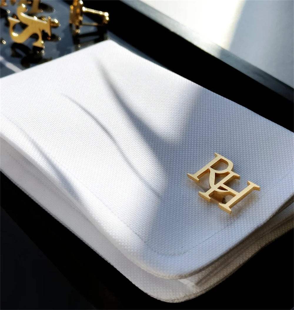 Handmade Frosted Personalized Name Abbreviation Metal Cufflinks - My Store - Flyclothing LLC