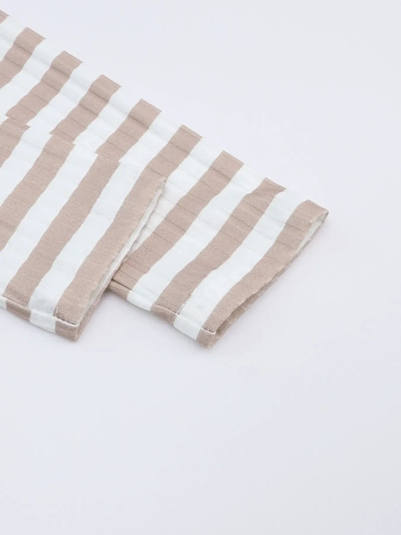 Striped Textured Knit Long Sleeve Tee - Trendsi - Flyclothing LLC