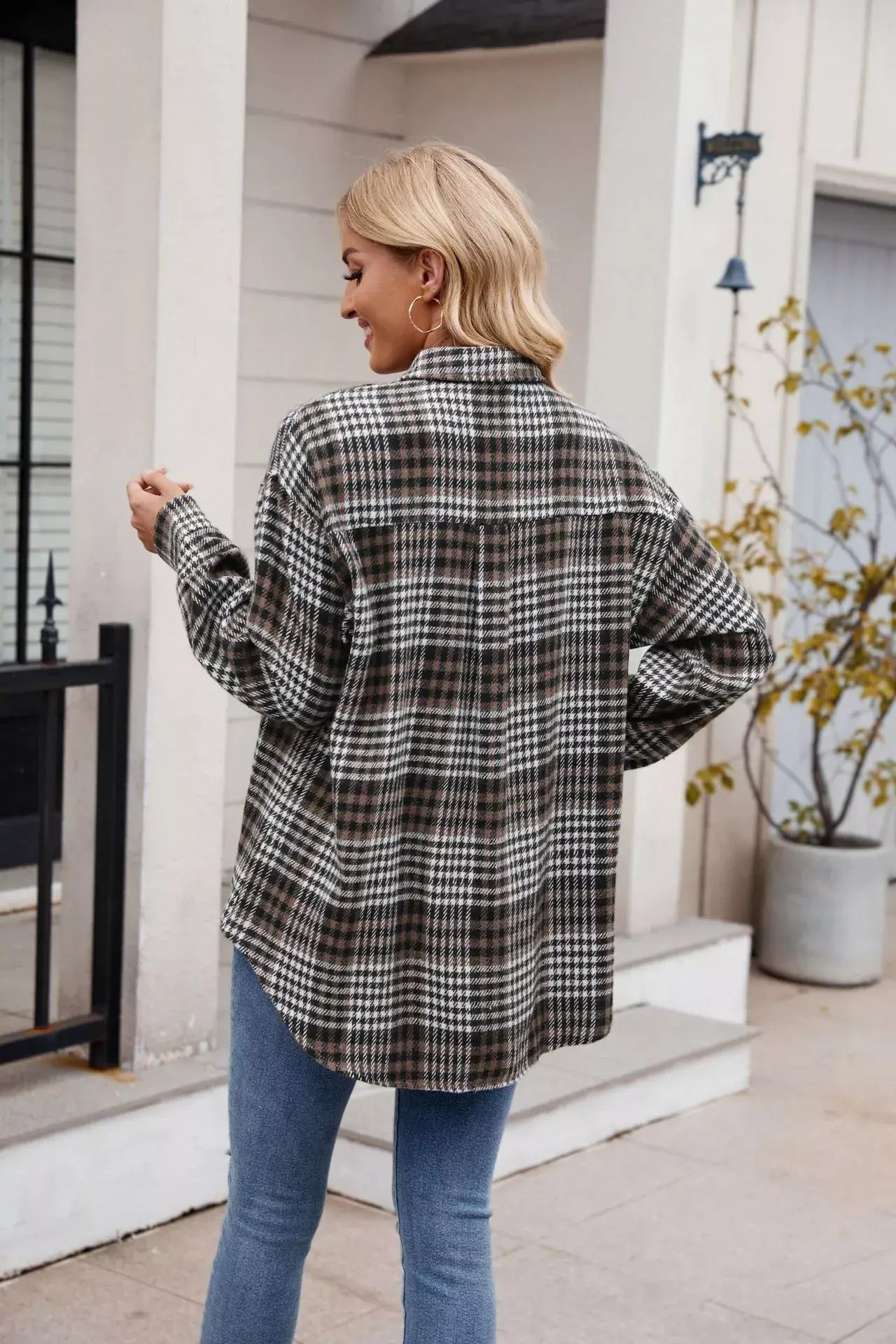Casual Plaid Long Sleeve Shirt - Trendsi - Flyclothing LLC