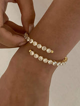 Stainless Steel Inlaid Zircon Bracelet - Trendsi - Flyclothing LLC