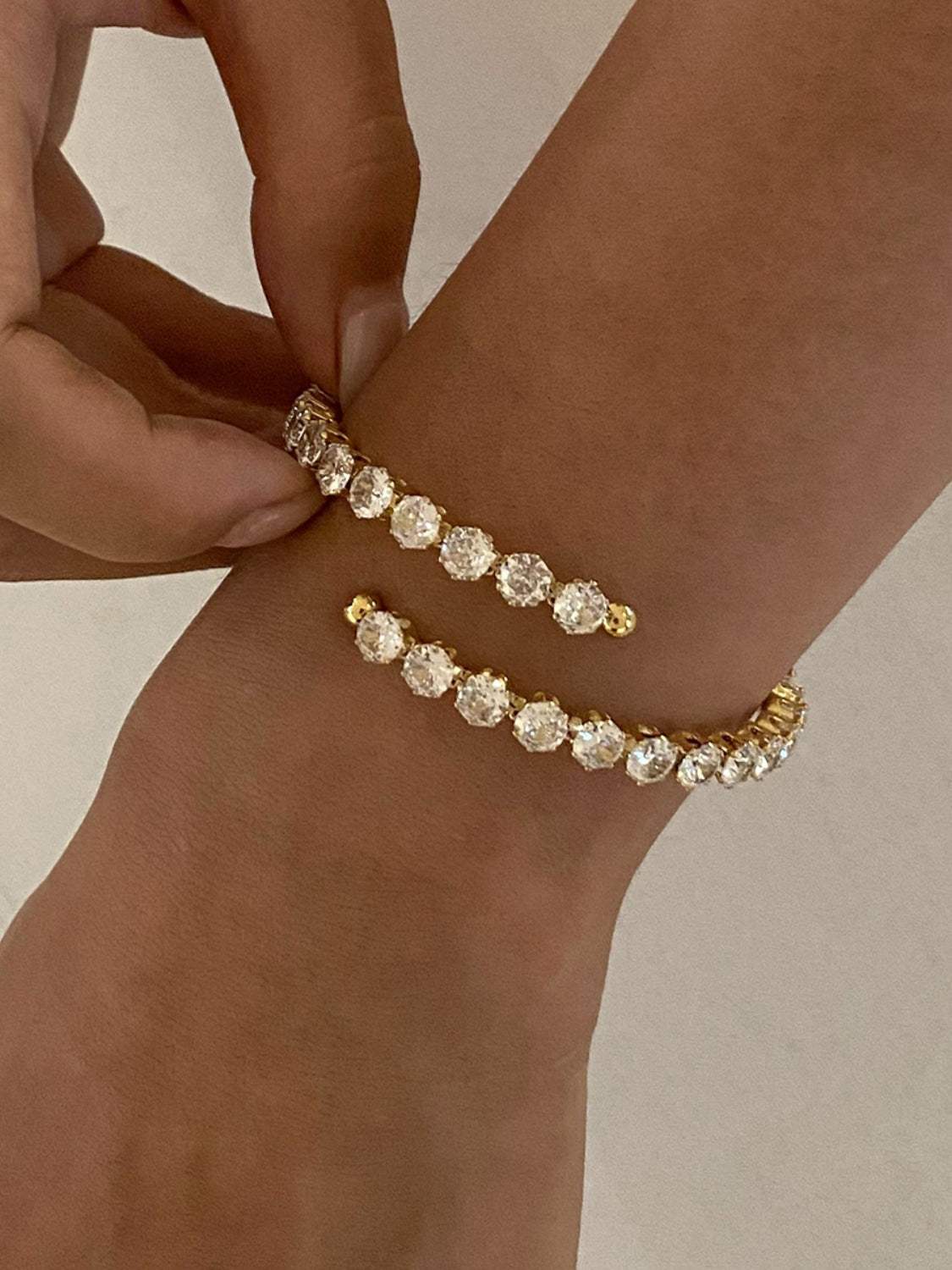 Stainless Steel Inlaid Zircon Bracelet - Trendsi - Flyclothing LLC