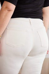RFM Mini Mia Full Size Tummy Control High Waist Raw Hem Jeans - Trendsi - Flyclothing LLC