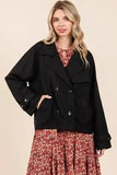 Mittoshop Double Breasted Long Sleeve Trench Coat Jacket - Trendsi