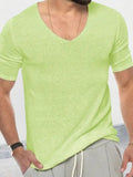 Men's V-Neck Short Sleeve T-Shirt - Trendsi