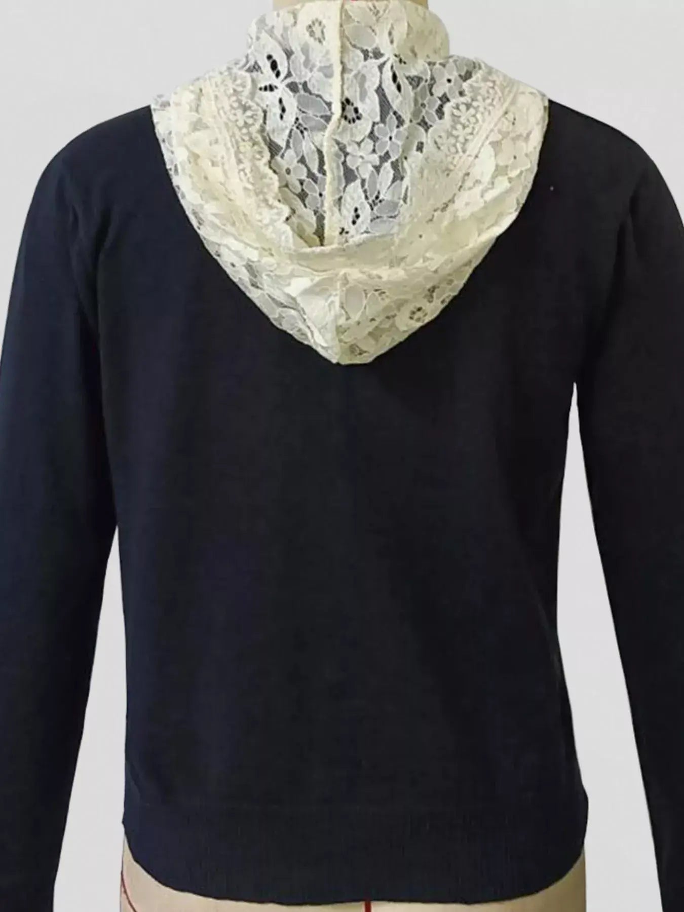 Lace Trim Hooded Cardigan - Trendsi - Flyclothing LLC