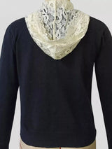 Lace Trim Hooded Cardigan - Trendsi - Flyclothing LLC