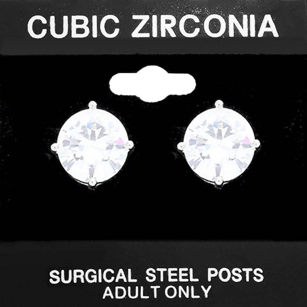 11mm Round CZ Stud Earrings - Madeline Love - Flyclothing LLC