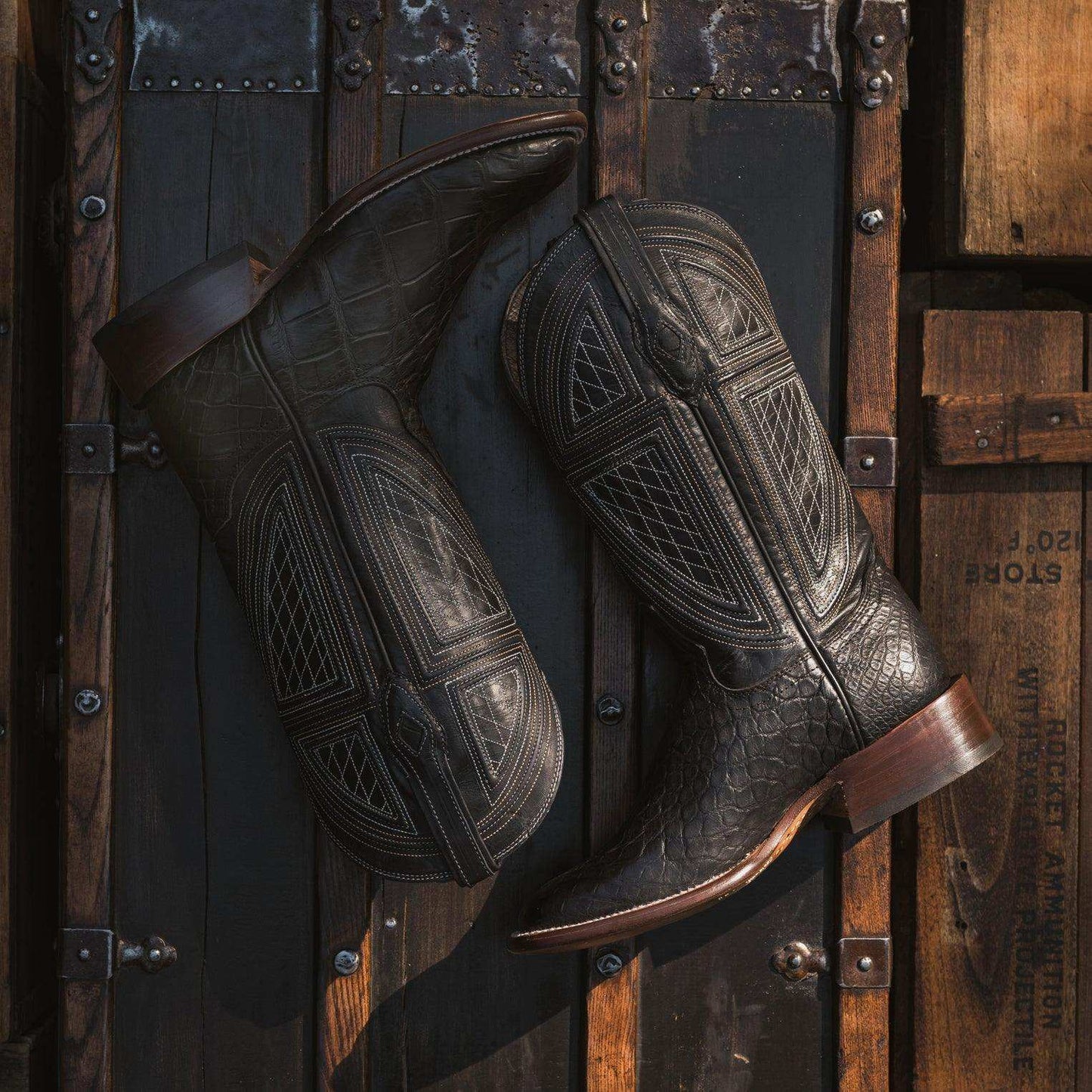 Stetson Black Falls Alligator Cowboy Boot - Stetson - Flyclothing LLC