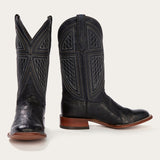 St-EEtson Black Falls Alligator Cowboy Boot - Stetson
