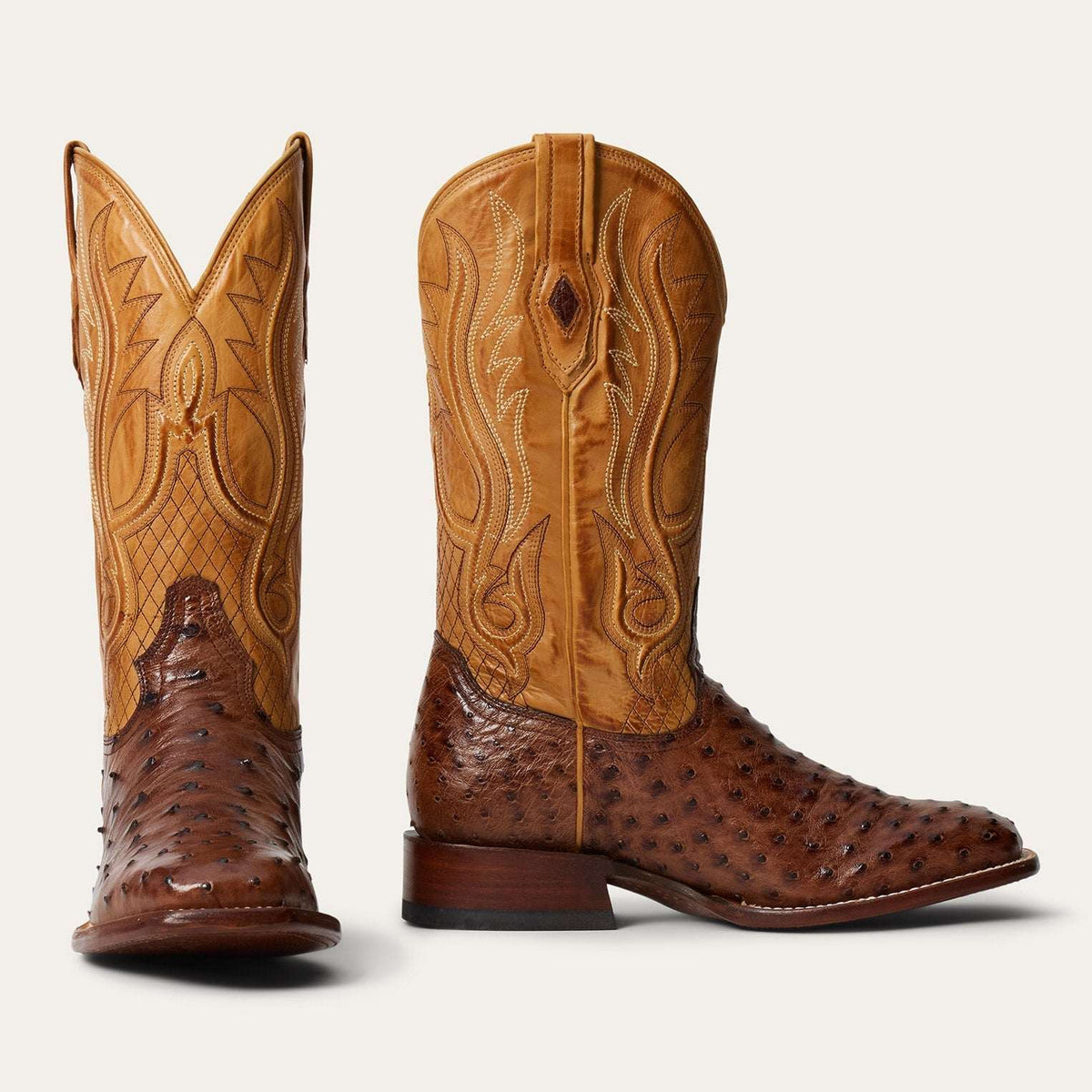 Stetson Ozzy Ostrich Boot Tan/Brown - Stetson - Flyclothing LLC