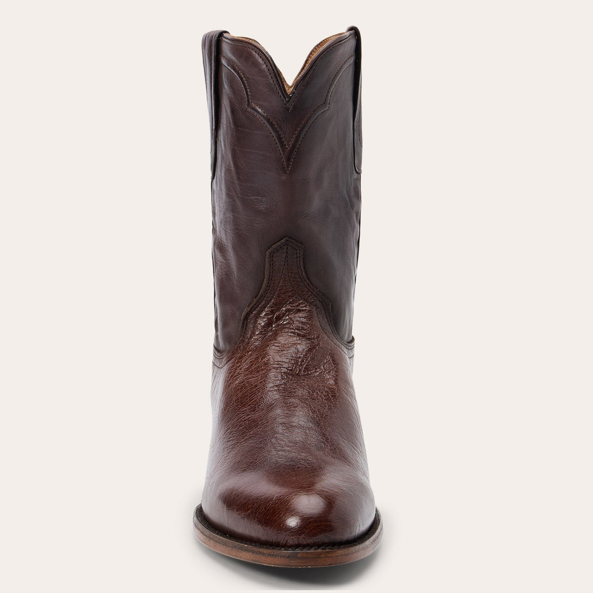 Stetson Clay Smooth Ostrich Roper Boots Tobacco - Tobacco