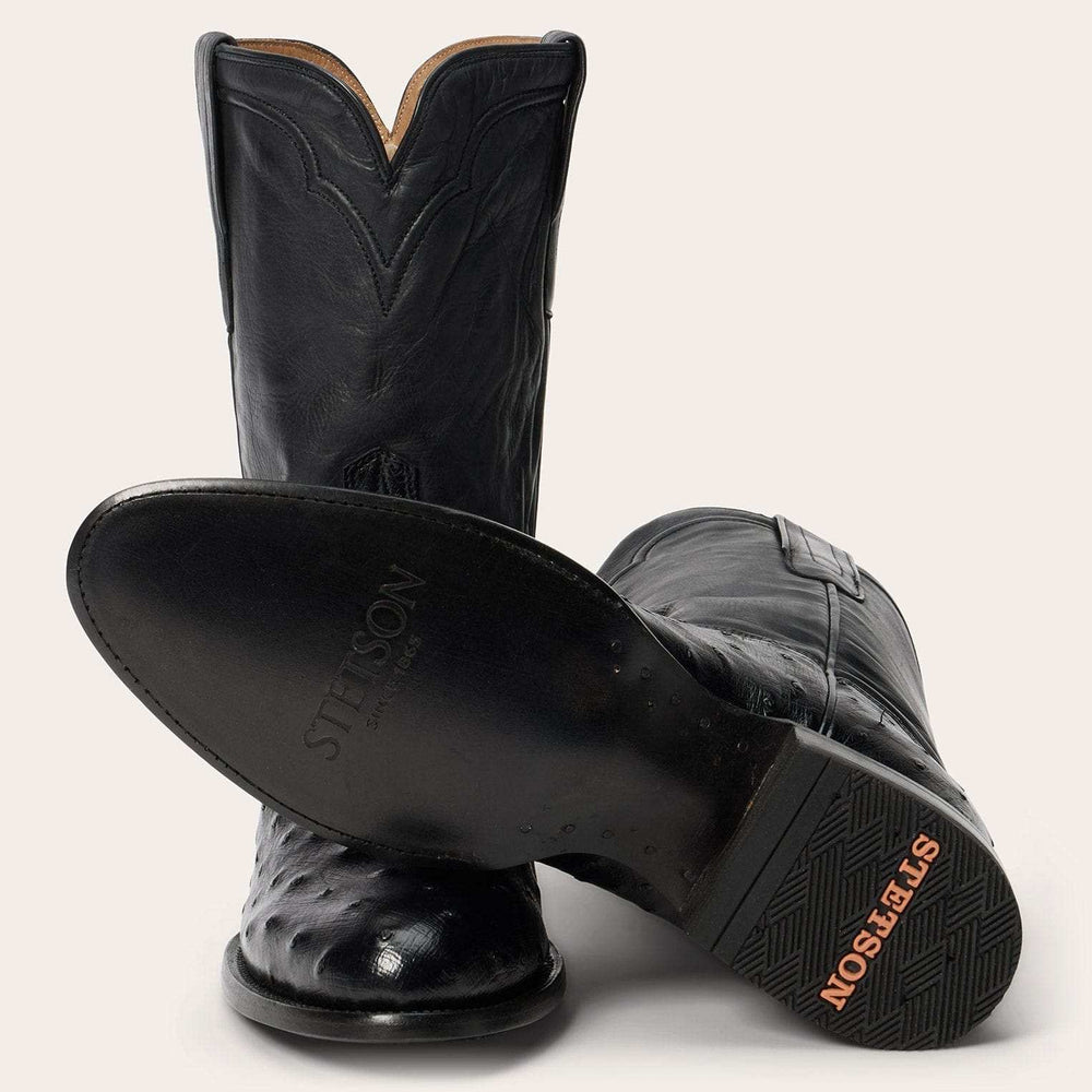 Stetson Austin Ostrich Roper Boots - Stetson - Flyclothing LLC