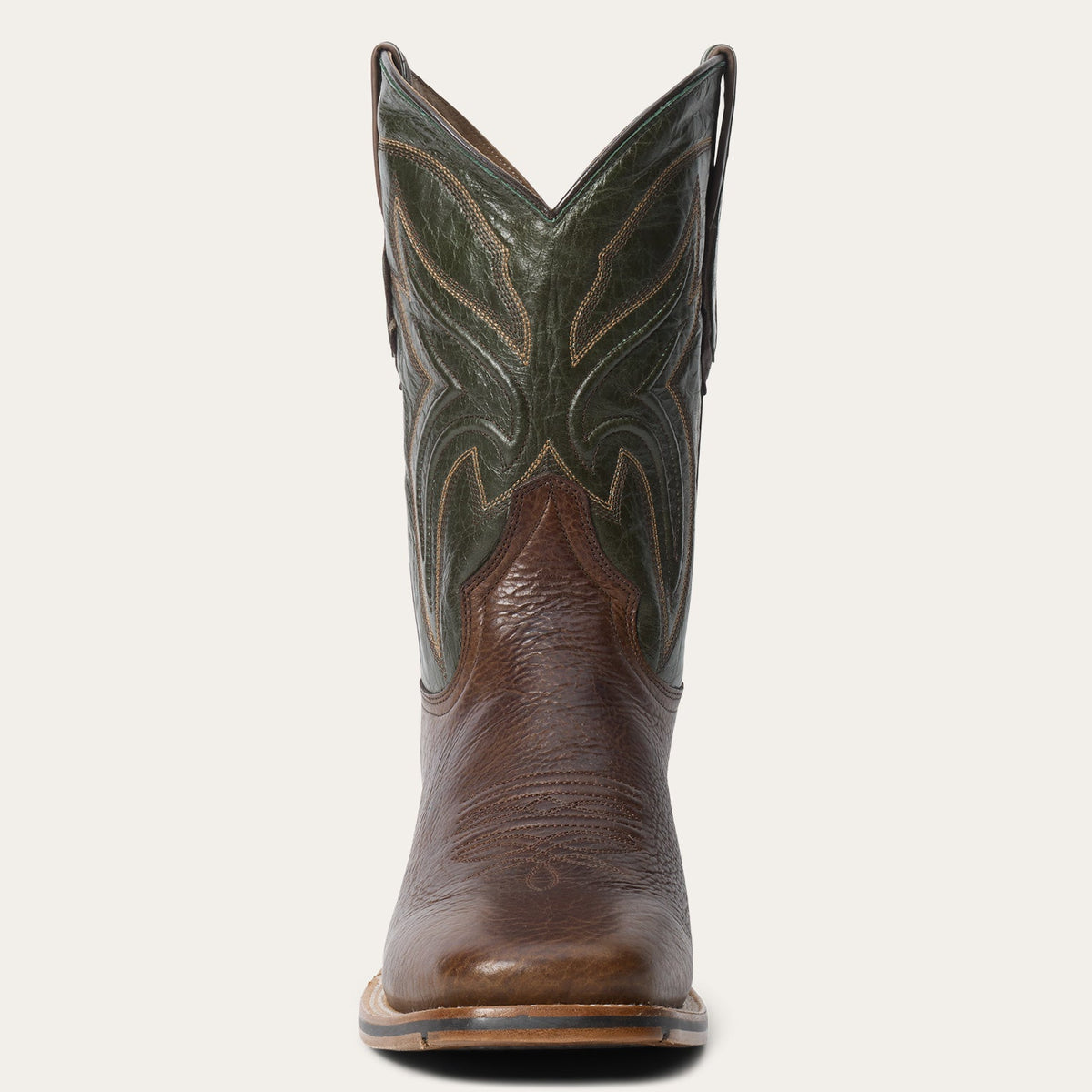 Stetson Nolan Bison Boots Brown/Green - Stetson - Flyclothing LLC