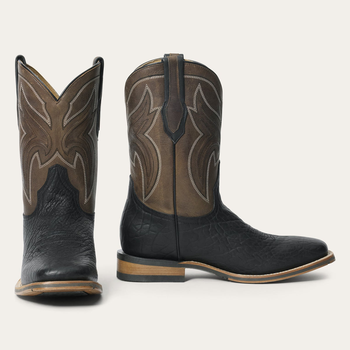 Stetson Nolan Bison Boots Black - Stetson - Flyclothing LLC