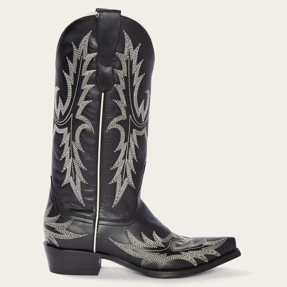 Stetson Tina Black & White Flame Embroidered Cowboy Boot - Stetson - Flyclothing LLC