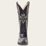 Stetson Tina Black & White Flame Embroidered Cowboy Boot - Stetson - Flyclothing LLC