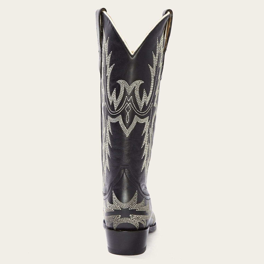 Stetson Tina Black & White Flame Embroidered Cowboy Boot - Stetson - Flyclothing LLC