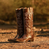 Stetson Adeline Burnished Brown Back Zip Cowboy Boot - Stetson - Flyclothing LLC