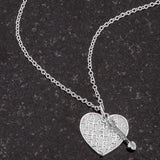 .12 Ct Rhodium Heart and Arrow Pendant with CZ - JGI