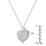 .12 Ct Rhodium Heart and Arrow Pendant with CZ - JGI