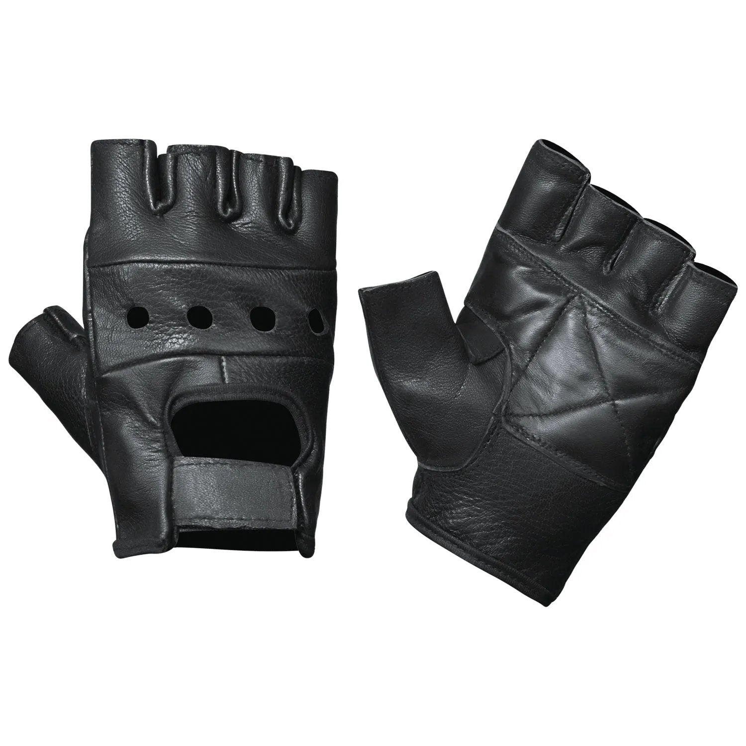 Men’s Street Ride Fingerless Leather Gloves - Unik Just for Bikers - Flyclothing LLC