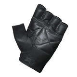 1200.AO - Mens Fingerless Leather Gloves - Unik Just for Bikers - Flyclothing LLC