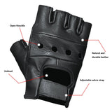 Men’s Street Ride Fingerless Leather Gloves
