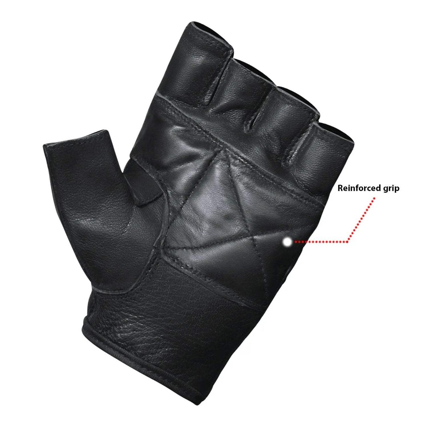 Men’s Street Ride Fingerless Leather Gloves - Unik Just for Bikers - Flyclothing LLC