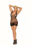 Elegant Memories Black Crochet Mini Dress 12000q