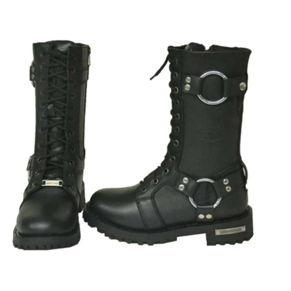 Double Harness - Ladies Motorcycle Biker Leather Boots - Unik Just for Bikers - Flyclothing LLC