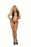 Elegant Memories Black Fence Net Garter Belt 12020q