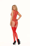 Elegant Memories Red Crochet Net Bodystocking 12021