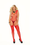 Elegant Memories Red Crochet Net Bodystocking 12021q