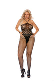 Elegant Memories Black Crochet Bodystocking 12044q