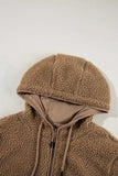 Drawstring Fleece Zip Up Hooded Jacket - Trendsi - Flyclothing LLC