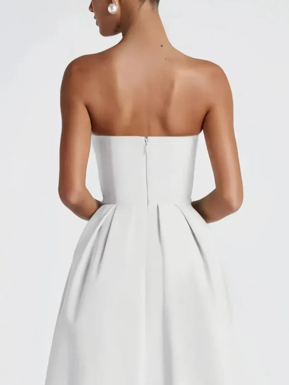 Solid Color Tube Midi Dress - Trendsi - Flyclothing LLC