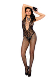 Elegant Memories Black Crochet Bodystocking 12075