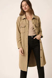 Mittoshop Acid Wash French Terry Longline Shacket - Trendsi - Flyclothing LLC