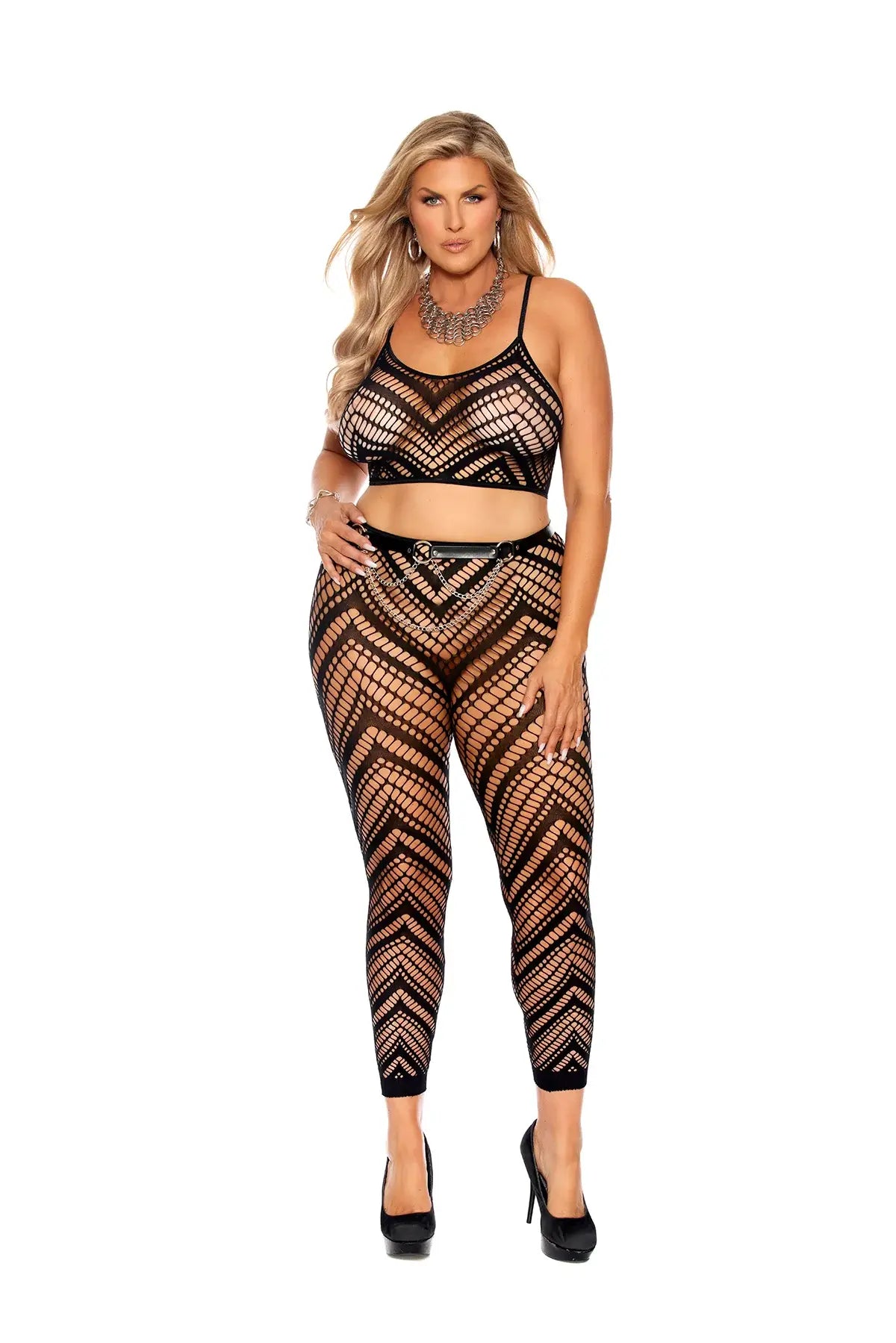 Elegant Moments Black Cami Top & Leggings 12082q - Elegant Moments - Flyclothing LLC