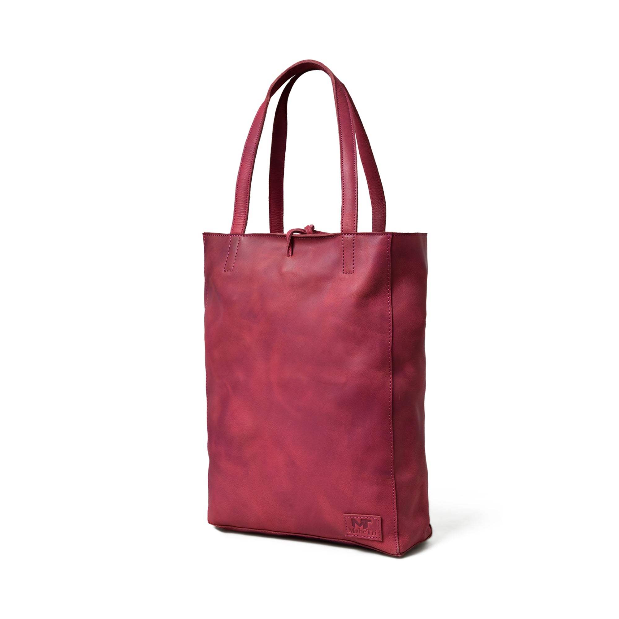Maroon Leather Tote Bag - Classy Leather Bags - Flyclothing LLC