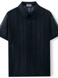 Men's Plus Size Button Down Short Sleeve Shirt - Trendsi - Flyclothing LLC